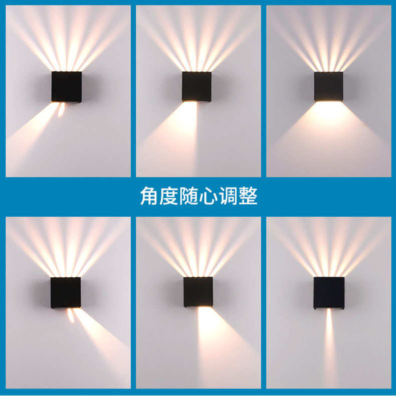 热销led户外防水壁灯可调光角度方形外墙造型走廊防潮装饰灯具