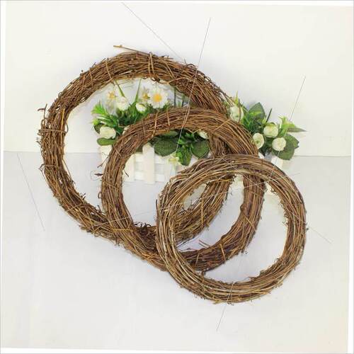 Christmas wreath rattan wreath DIY rattan ring pendant挂件