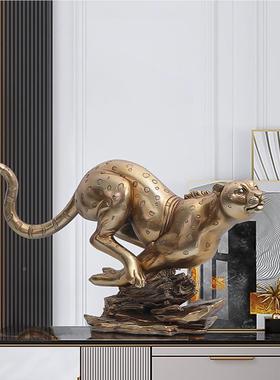 美式复M17019古子号金财钱豹家居客厅摆件办公室招装饰品乔迁开业