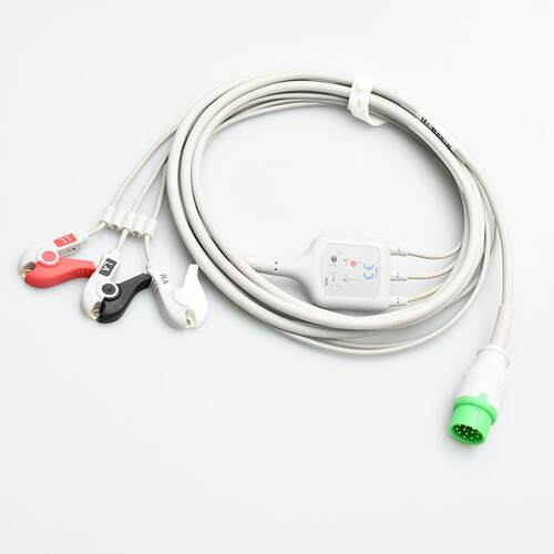 兼容科曼8000E C50 C30 C70 C80 NC8 12针一体式三导联心电导联线