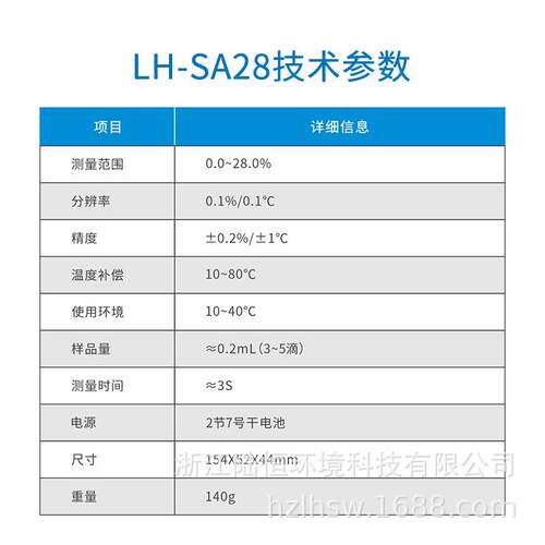 陆恒数显盐度计食品卤水咸度测试计测盐器海水养殖盐分测量专业