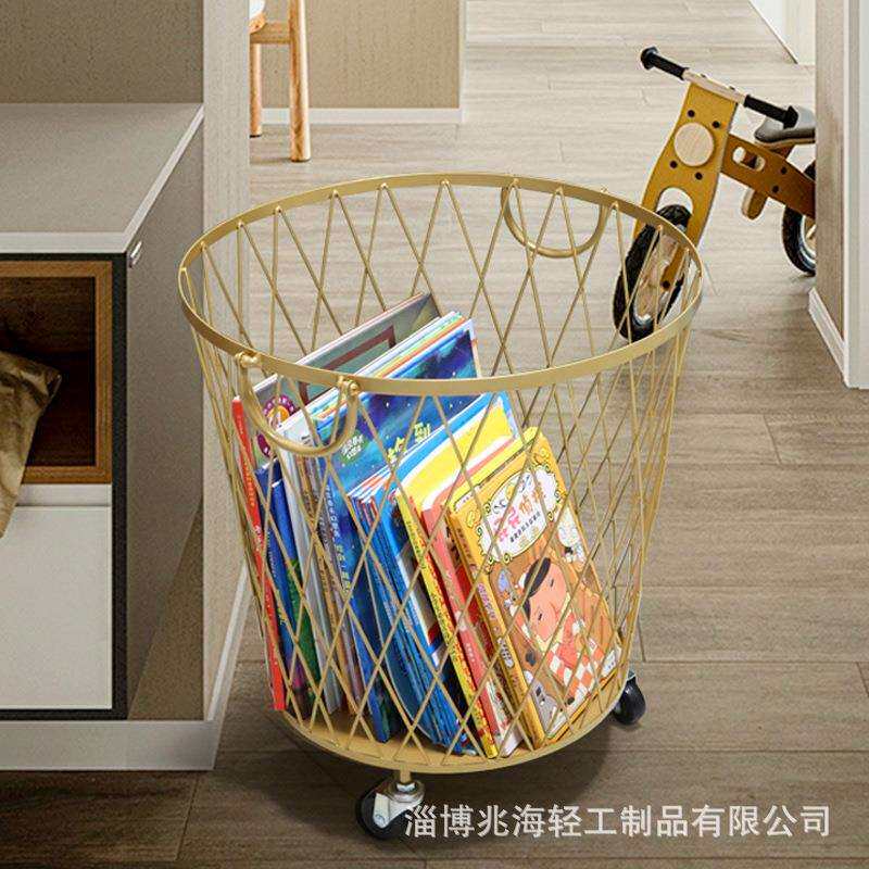 北欧家用轻奢金色脏衣篮超大号框酒店民宿现代简约卧室铁艺收纳筐