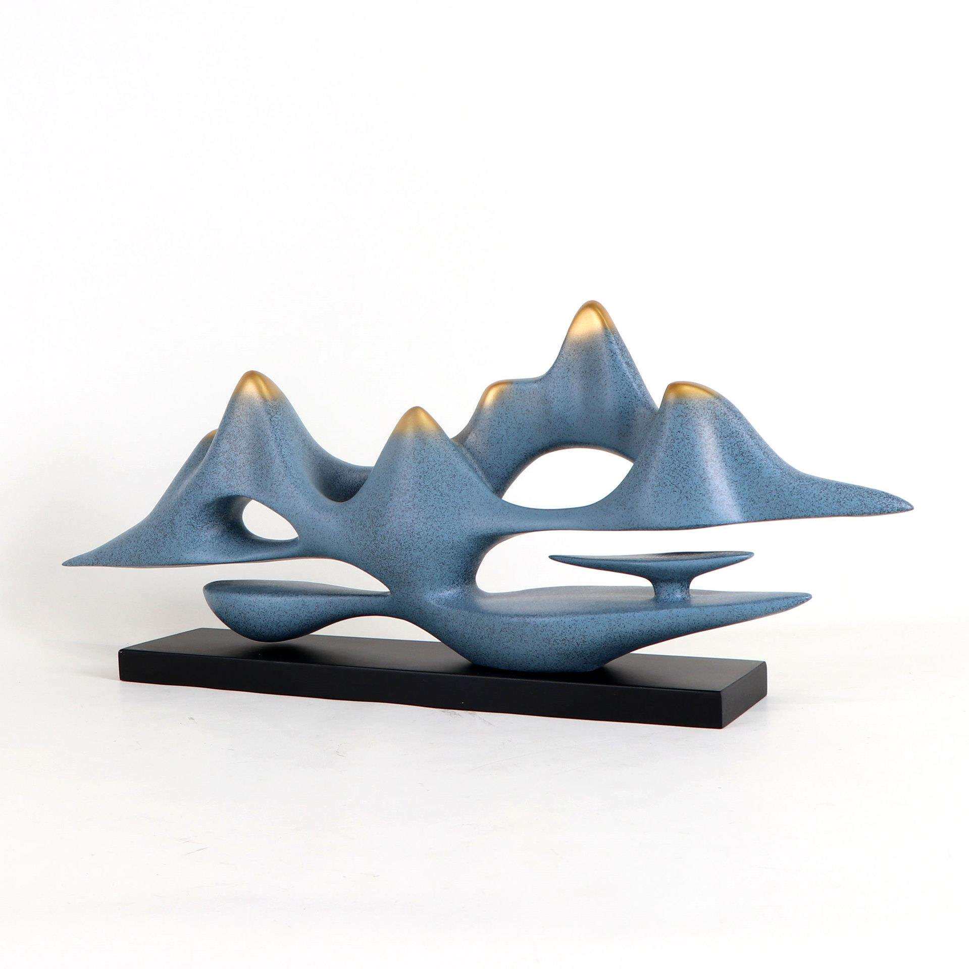 现代新中式创意客厅摆件酒店玄关抽象雕塑假山家居装饰品桌面摆设