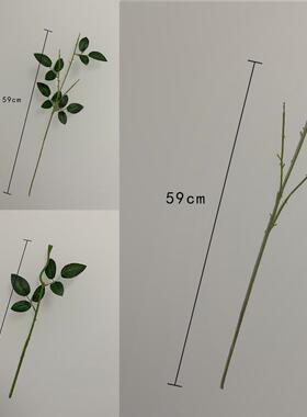 仿真丝网玫瑰花杆 单枝香皂花杆手工材料铁丝花枝假花杆厂家