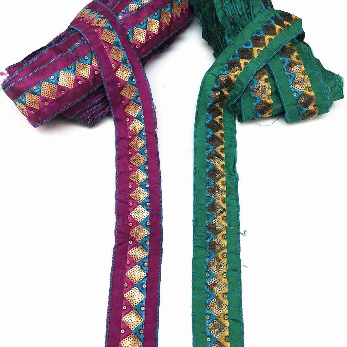 花边织带 鞋丁批发彩色底辅料刺绣色 材花边服装条码亮片花边布