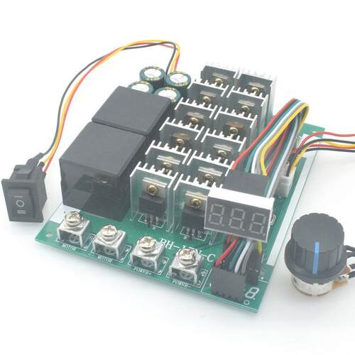 直流电机调速器 有刷马达正反转开关 数字转速刻度表12V24V36V48V