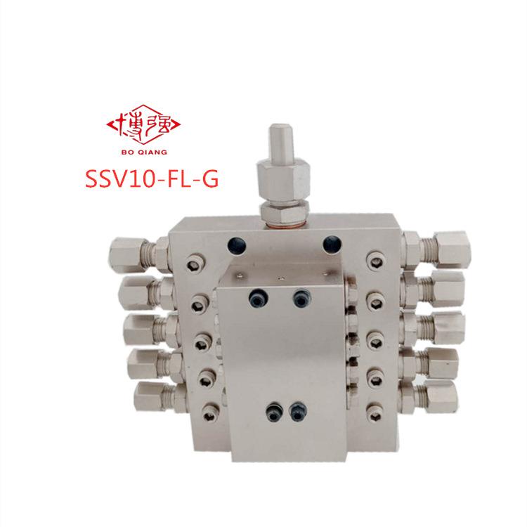 递进式分配器 SSV-6/8/10/12/14/16-FL-G-B-Re带集油块单线分配器