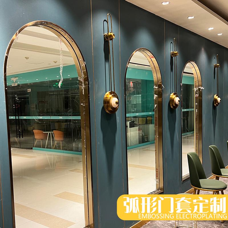 不锈钢弧形门套黑钛金电梯包边一体拉弯拱形垭口套圆弧吊顶装饰条