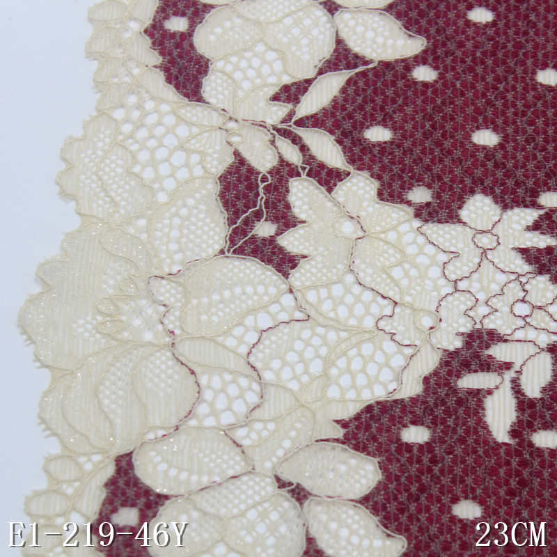 唐隆双色双边古风不对称花朵弹力蕾丝 服装家纺23cm蕾丝花边辅料