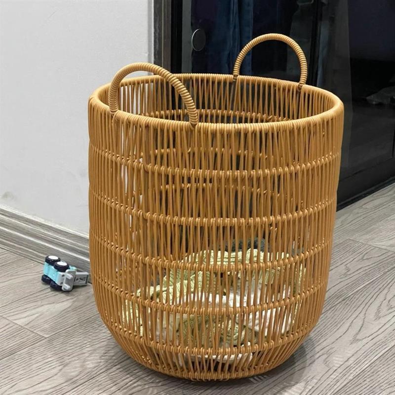 深圳恒高实业彷藤编脏衣篮洗衣篓衣服收纳筐浴室整理筐家用收纳桶