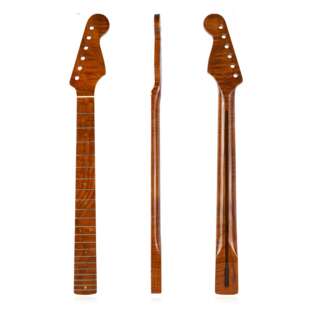 [ST微黄亮光]21品虎纹烤枫木吉他琴柄琴颈for ST Strat-牛骨上枕