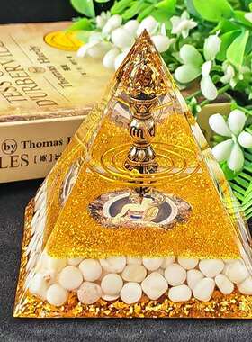 跨境新品亚马逊爆款金刚杵降魔杖金字塔舍利塔水晶滴胶树脂摆件供