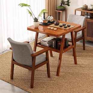 网红阳台小桌椅藤茶两编三件套实小户型家用一桌椅圆形木桌无品牌