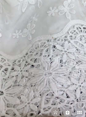 K-394水溶镂空棉布立体3D花朵满幅刺绣蕾丝裙摆花边