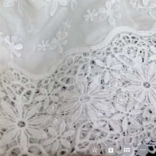 394水溶镂空棉布立体3D花朵满幅刺绣蕾丝裙摆花边