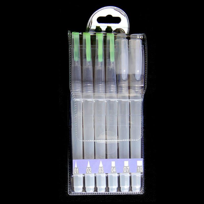 秀普 自来水笔 彩铅固体水彩好伴侣 勾线晕储水毛笔 长款六支套装