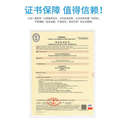 上海亮舟船用圆形投光灯TG8远程强光200W卤钨防水信号探照灯CCS证