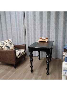 TMZC2515A10木实复古L餐桌欧式办公桌木茶几会议桌实仿古户外拍照