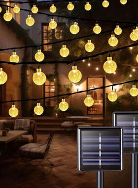 2pcs78ftSolarStringLightswith200ledsCrystalGlobe