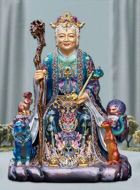 纯铜黑妈妈真身像铜像奶奶神像摆件铁刹山黑老太太黑妈妈高端黄铜