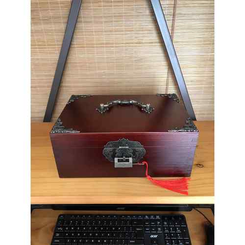 高档箱复桌古面实木收纳房盒首饰盒木盒本证件文件小木带锁