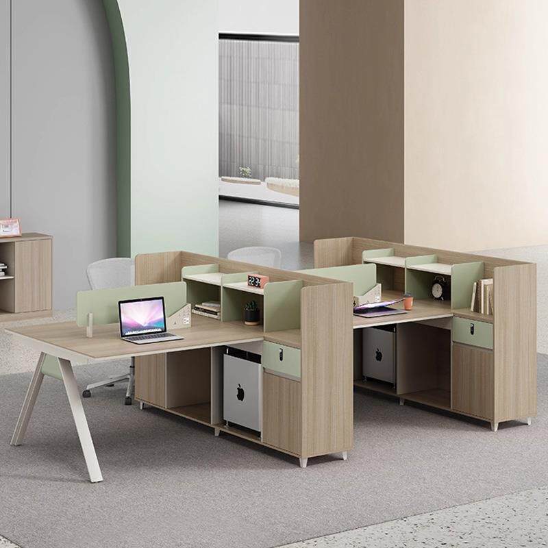 财务办公桌员工位卡座2/4/6人位面对面办公室t型卡座屏风桌椅组合