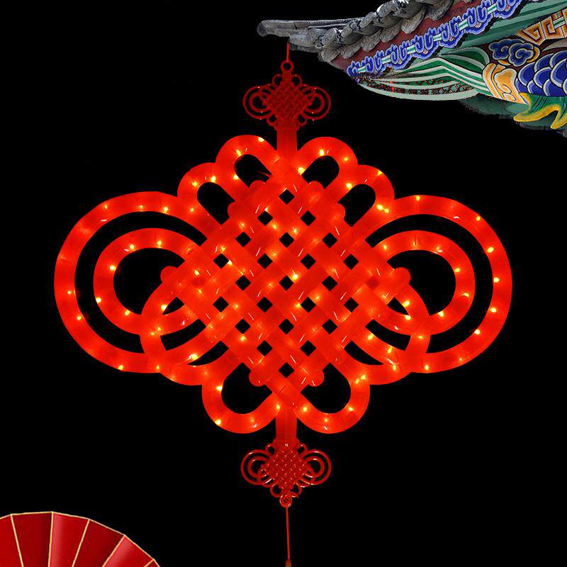 Led发光中国结灯笼红灯笼新年除夕春节装饰挂件场景布局户外防水