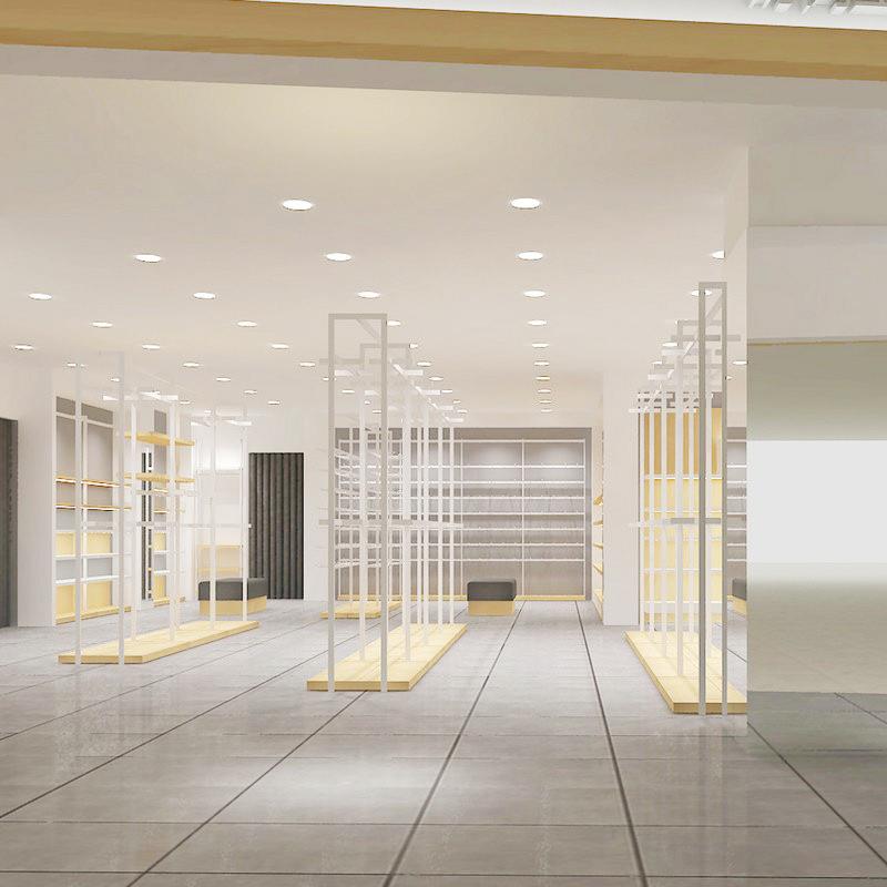 服装展示架厂家服装男装店全店设计烤漆铁艺陈列架钢制展示柜工厂