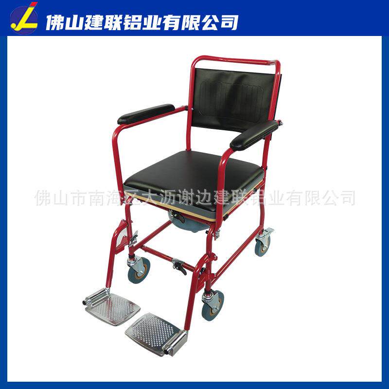 铝合金老人坐便椅下翻扶手可拆卸腿托座便轮椅老年人残疾人座厕椅