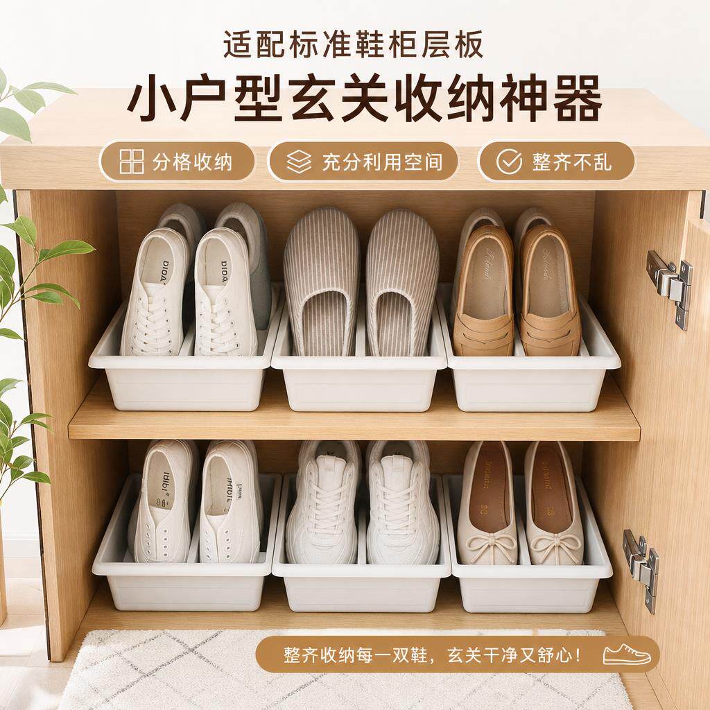 家用省空间分层鞋托大号鞋子收纳层架宿舍简易鞋柜租房拖鞋整理神
