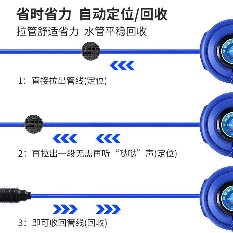 气鼓自动伸缩卷管器汽修美容水电鼓气动夹纱管气管收卷管器悬挂式