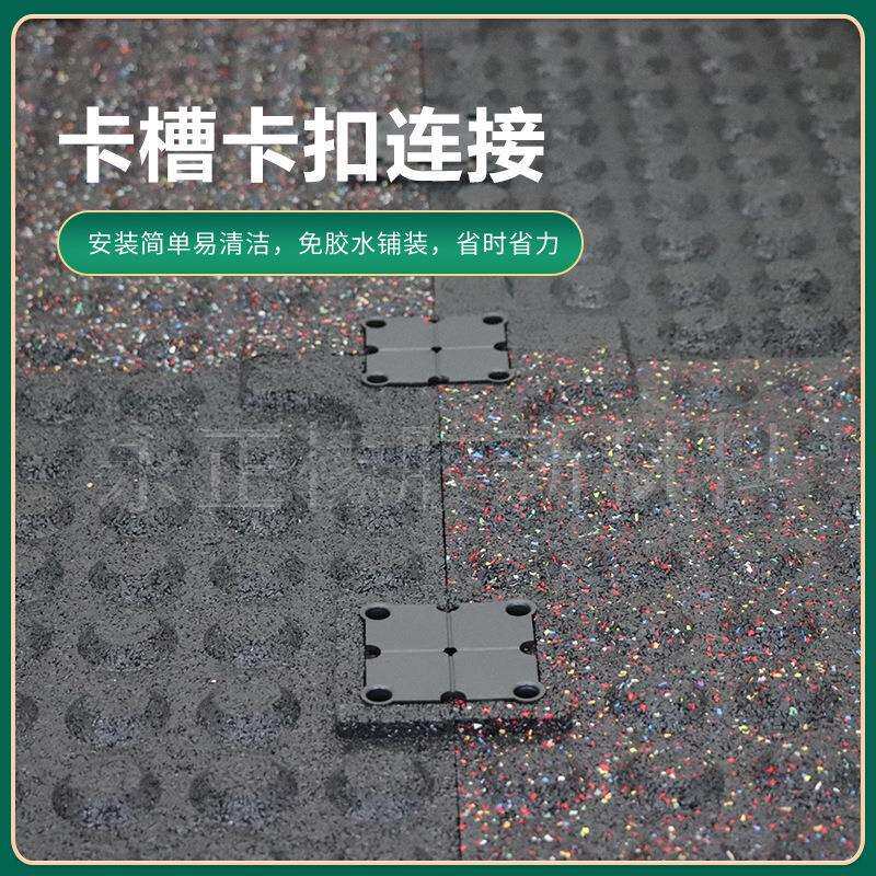 健身房橡胶地垫1米哑铃静音防滑运动地板家用健身区锁扣橡胶地垫
