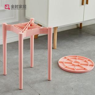 圆凳子家用矮凳北欧塑料创意加厚板凳可折叠放餐凳 简约小凳子时尚