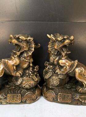 黄铜精品仿古做旧 聚财守财貔貅 摆件 铜貔貅 工艺品