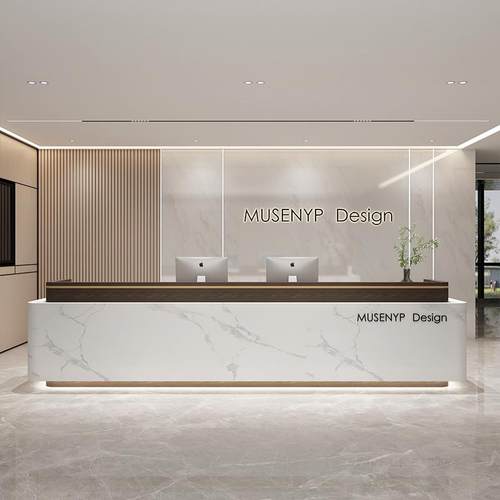 简约公司前台接待台美容院酒店吧台收银台培训机构柜台大厅迎宾台