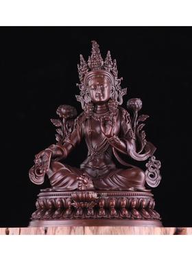 正品绿度母古法仿古鎏金铜佛像件泊尔佛像家可居摆放摆白尼度母定