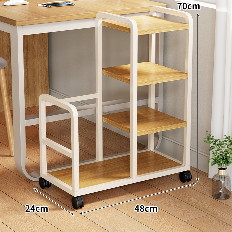 桌下书包收纳可移动小推车办公室置物书本收纳神器家用多层架书架