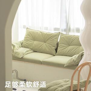 卡尔加斯飘窗沙发轻奢飘窗垫窗台垫网红阳台垫定 做抹茶绿绢