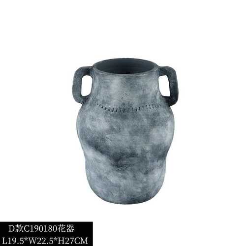 摆件花瓶餐桌插花售楼处风中古陶装饰品家居瓷样板间软陶罐器寂侘