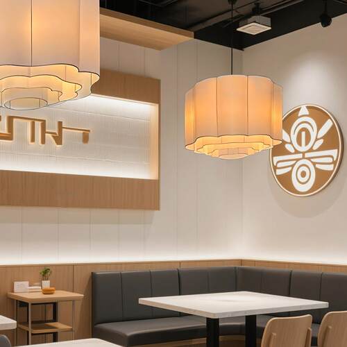 新中式餐厅吊灯2025年新款现代简约网红爆款酒店店铺商用布艺灯具
