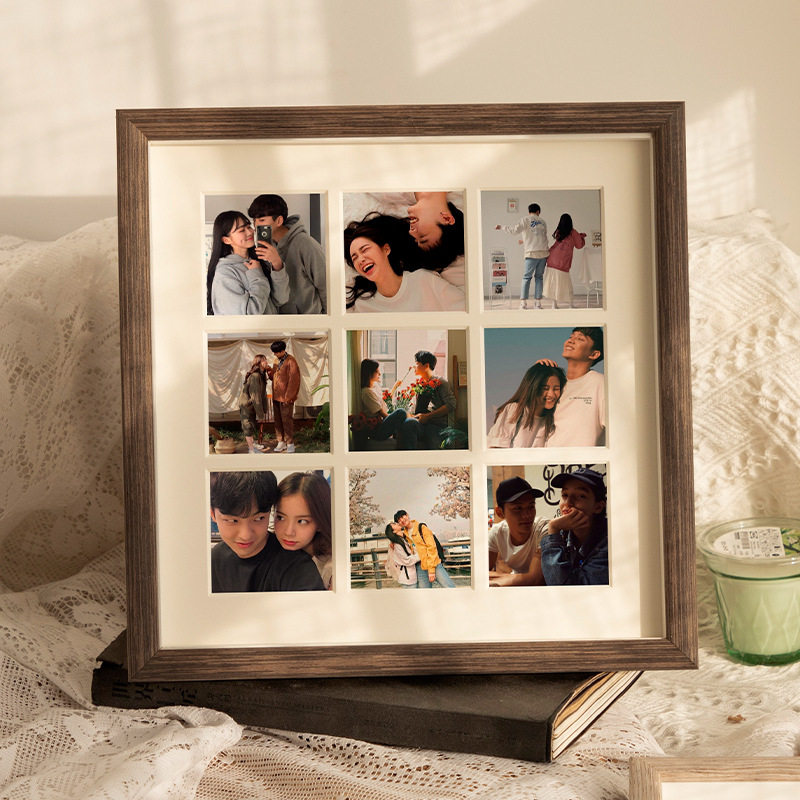 diy定制九9宫格相框洗照片做成纪念册生日情侣礼物挂墙婚纱照画框,家居饰品,DIY亲子装饰画,淘宝优惠券,粉丝福利购,淘宝优惠卷