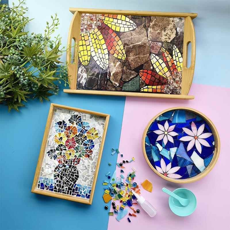 手工diy自制 马赛克水果托盘材料包水果盘糖果盘茶点盘欧式糕点盘