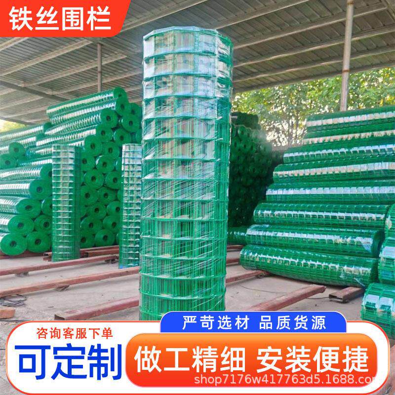 PVC硬塑荷兰网 包胶铁丝网围栏 果园圈地鸡鸭鹅养殖网 隔离护栏网