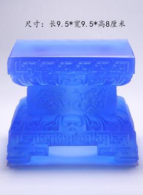 高档璃正琉方形莲花台祥佛像底座八摆件药师吉佛观音加高供奉寺院