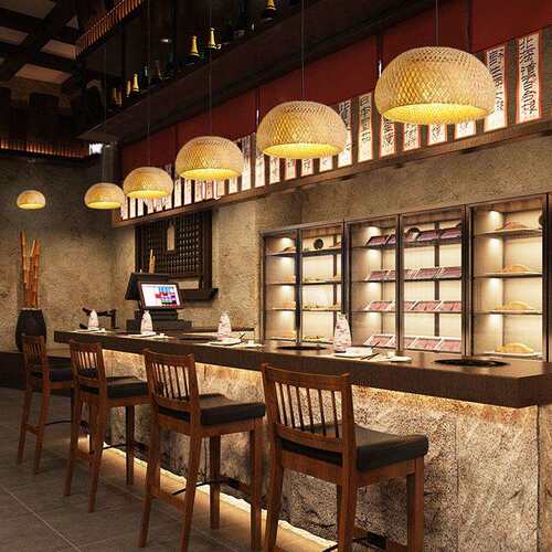 新中式编织竹艺竹编吊灯餐厅饭店茶楼火锅店民宿农庄酒店田园灯笼