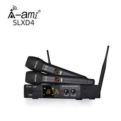 AMI无线麦克风U段一拖二SLXD4话筒小机型演出教学家用唱歌舞台户