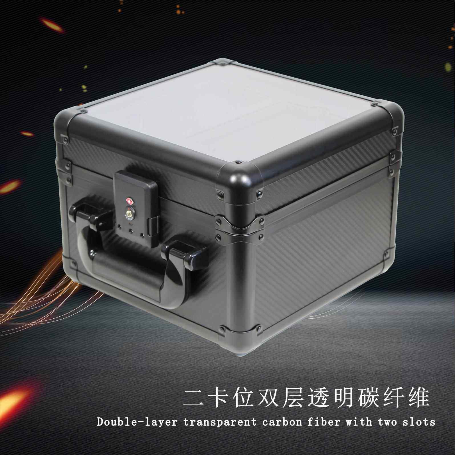 货卡箱卡牌现二A卡位双层透明PS评级卡砖收藏铝合981金碳纤维工具