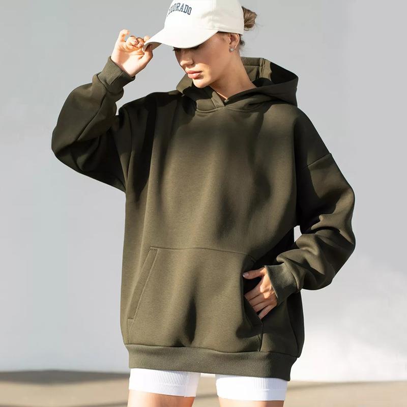 Womens long sleeve hooded sweatshirt pullover loose casual