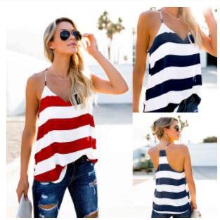Fashion Sexy Striped Loose Suspender Top