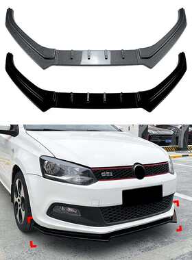 适用大众Polo MK5 6R GTI 2010-2014前杠前唇前铲扰流板跨境改装
